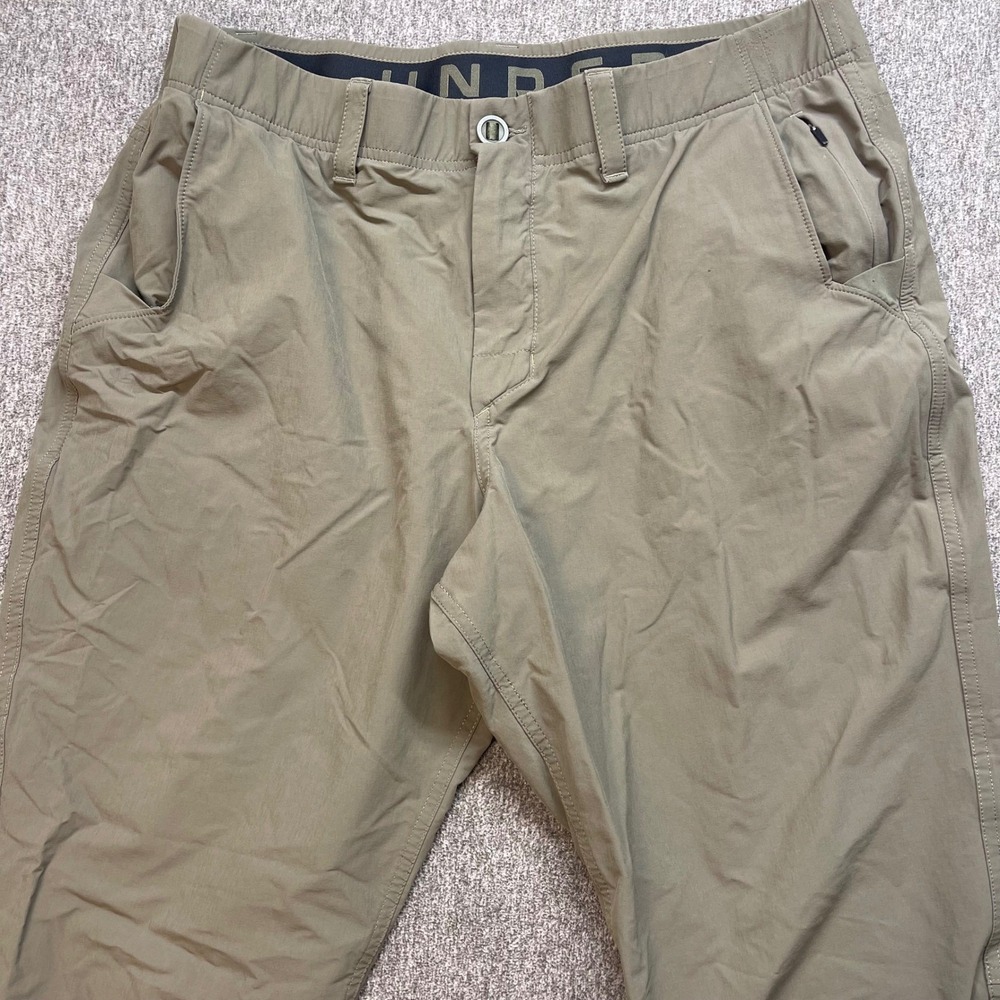 Under Armour Men's Fitted Performance Pants Khaki Size 34x31 Casual‎ Outdoor UA